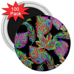 Autumn Pattern Dried Leaves 3  Magnets (100 Pack) by Simbadda