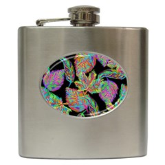 Autumn Pattern Dried Leaves Hip Flask (6 Oz) by Simbadda