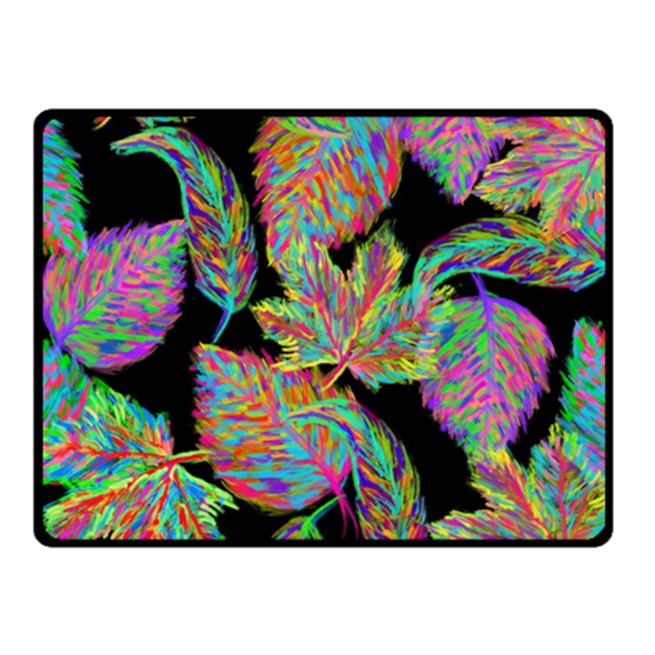 Autumn Pattern Dried Leaves Double Sided Fleece Blanket (Small) 