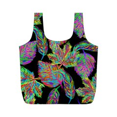 Autumn Pattern Dried Leaves Full Print Recycle Bag (m) by Simbadda