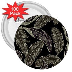 Jungle Leaves Tropical Pattern 3  Buttons (100 Pack)  by Simbadda