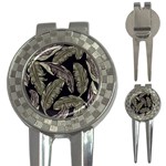 Jungle Leaves Tropical Pattern 3-in-1 Golf Divots Front