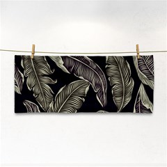 Jungle Leaves Tropical Pattern Hand Towel by Simbadda