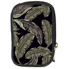 Jungle Leaves Tropical Pattern Compact Camera Leather Case by Simbadda