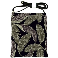 Jungle Leaves Tropical Pattern Shoulder Sling Bag by Simbadda