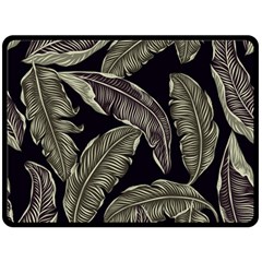 Jungle Leaves Tropical Pattern Double Sided Fleece Blanket (large)  by Simbadda