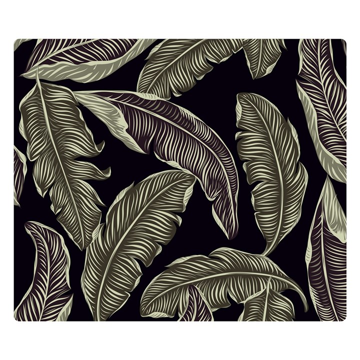 Jungle Leaves Tropical Pattern Double Sided Flano Blanket (Small) 