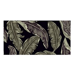 Jungle Leaves Tropical Pattern Satin Shawl by Simbadda