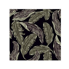 Jungle Leaves Tropical Pattern Small Satin Scarf (square) by Simbadda