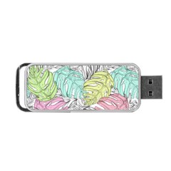 Leaves Tropical Plant Summer Portable Usb Flash (one Side) by Simbadda