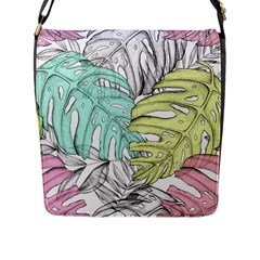 Leaves Tropical Plant Summer Flap Closure Messenger Bag (l) by Simbadda