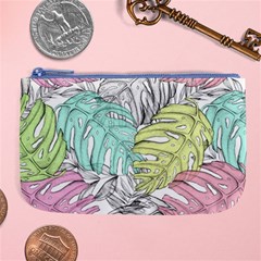 Leaves Tropical Plant Summer Large Coin Purse by Simbadda