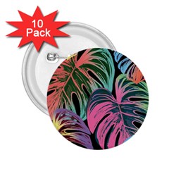 Leaves Tropical Jungle Pattern 2.25  Buttons (10 pack) 