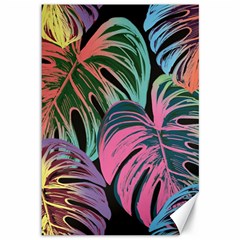 Leaves Tropical Jungle Pattern Canvas 12  x 18 