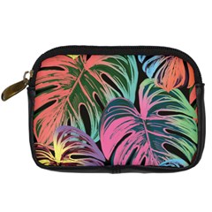 Leaves Tropical Jungle Pattern Digital Camera Leather Case