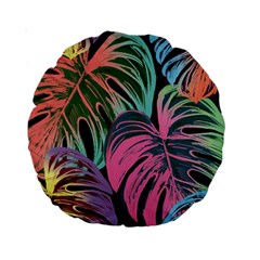 Leaves Tropical Jungle Pattern Standard 15  Premium Round Cushions