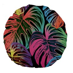 Leaves Tropical Jungle Pattern Large 18  Premium Round Cushions