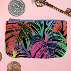 Leaves Tropical Jungle Pattern Large Coin Purse