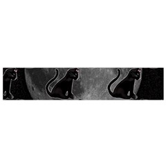 Black Cat Full Moon Small Flano Scarf