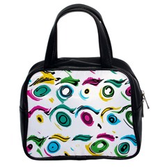 Distorted Circles On A White Background                 Classic Handbag (two Sides) by LalyLauraFLM