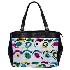 Distorted Circles On A White Background                 Oversize Office Handbag by LalyLauraFLM