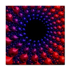 Red Purple 3d Fractals                  Tile Coaster by LalyLauraFLM