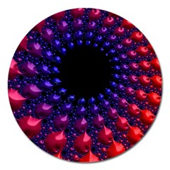 Red Purple 3d Fractals                  Magnet 5  (round) by LalyLauraFLM