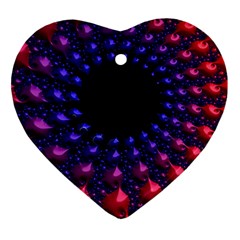 Red Purple 3d Fractals                  Ornament (heart) by LalyLauraFLM