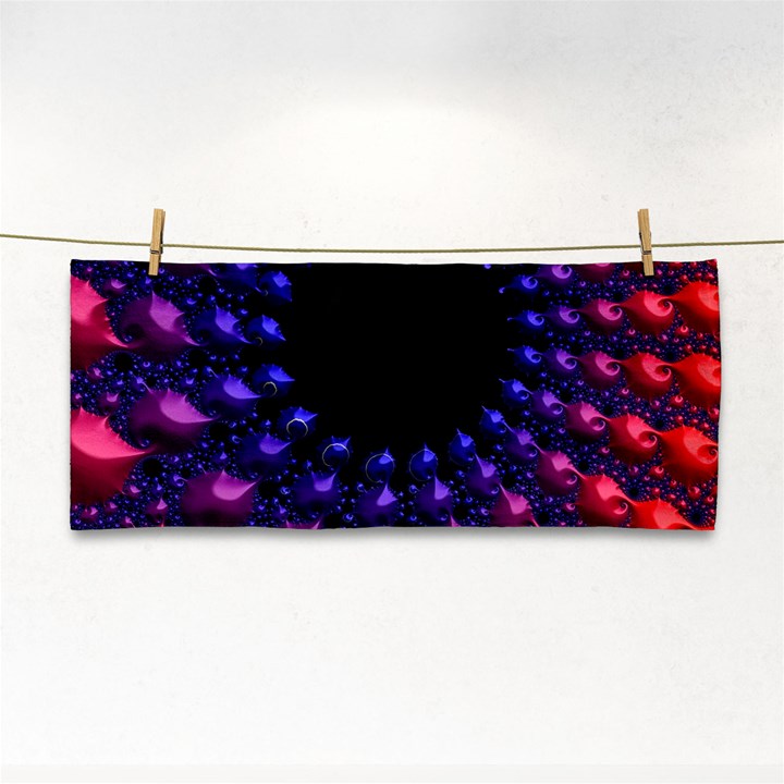 Red purple 3d fractals                  Hand Towel