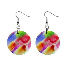 Colorful Watercolors                    1  Button Earrings by LalyLauraFLM