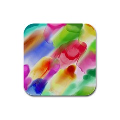 Colorful Watercolors                    Rubber Square Coaster (4 Pack by LalyLauraFLM