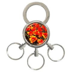 Orange Tulips At The Commons 3-ring Key Chain by Riverwoman