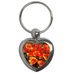 Orange Tulips At The Commons Key Chain (heart) by Riverwoman