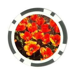 Orange Tulips At The Commons Poker Chip Card Guard (10 Pack) by Riverwoman