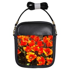 Orange Tulips At The Commons Girls Sling Bag by Riverwoman