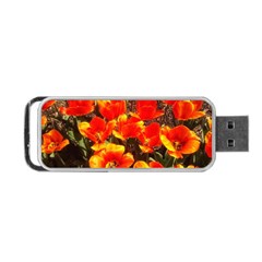 Orange Tulips At The Commons Portable Usb Flash (one Side) by Riverwoman