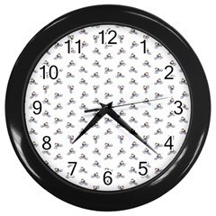 Cycling Motif Design Pattern Wall Clock (black) by dflcprintsclothing