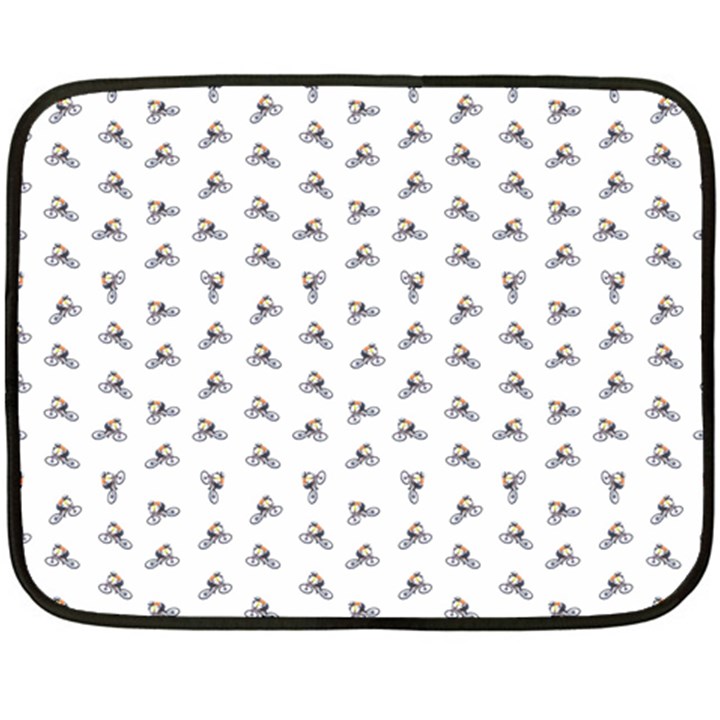 Cycling Motif Design Pattern Double Sided Fleece Blanket (Mini) 