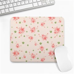 Pink Flowers Pattern Spring Nature Large Mousepads by TeesDeck