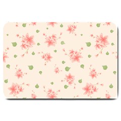 Pink Flowers Pattern Spring Nature Large Doormat 