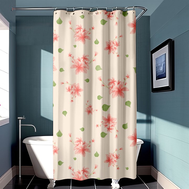 pink flowers pattern spring nature Shower Curtain 36  x 72  (Stall) 