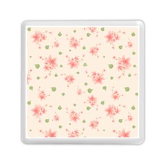 Pink Flowers Pattern Spring Nature Memory Card Reader (square)