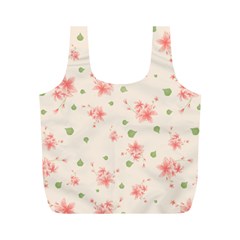 Pink Flowers Pattern Spring Nature Full Print Recycle Bag (m) by TeesDeck