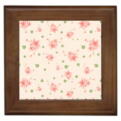 Pink Flowers Pattern Spring Nature Framed Tiles by TeesDeck