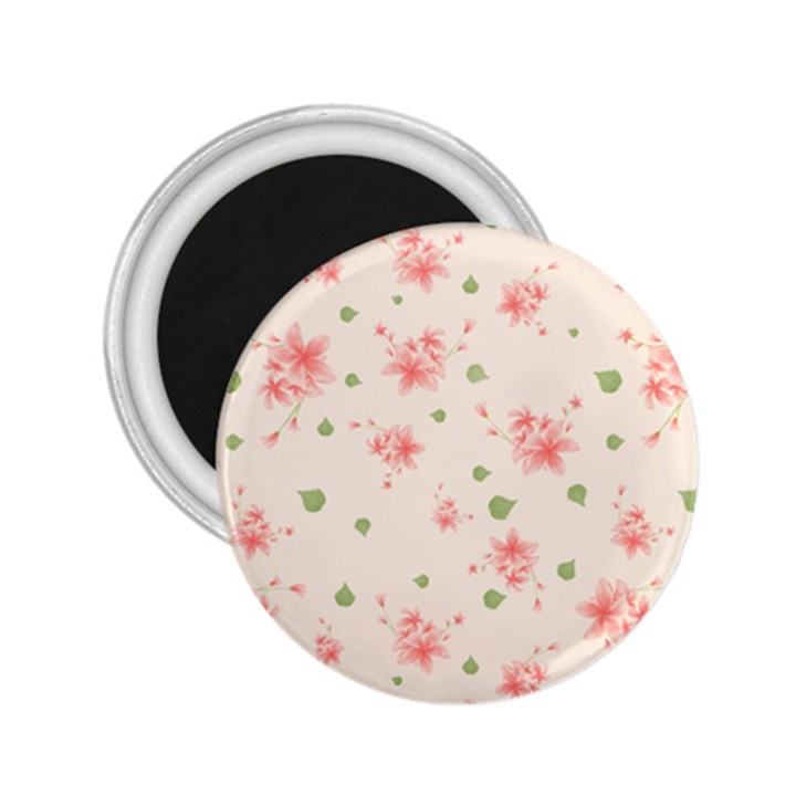 pink flowers pattern spring nature 2.25  Magnets