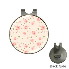 Pink Flowers Pattern Spring Nature Hat Clips With Golf Markers by TeesDeck