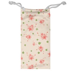 Pink Flowers Pattern Spring Nature Jewelry Bag by TeesDeck