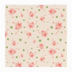 Pink Flowers Pattern Spring Nature Medium Glasses Cloth by TeesDeck