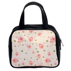 Pink Flowers Pattern Spring Nature Classic Handbag (two Sides) by TeesDeck