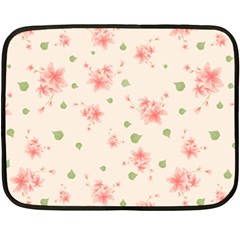 Pink Flowers Pattern Spring Nature Double Sided Fleece Blanket (mini)  by TeesDeck